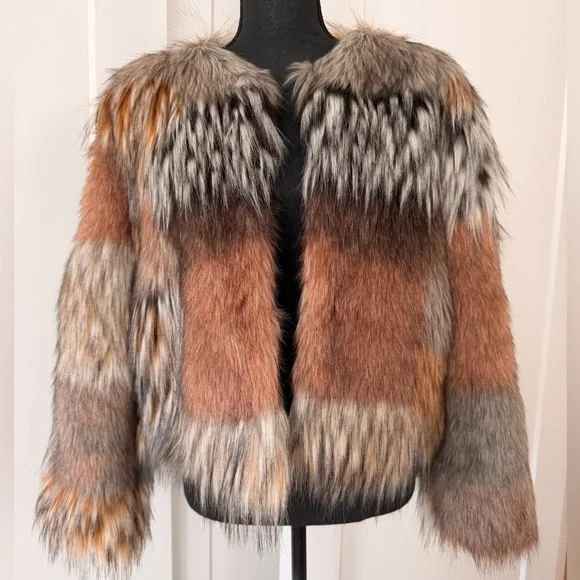 BB Dakota Brown Faux Fur Jacket - Picture 4 of 11